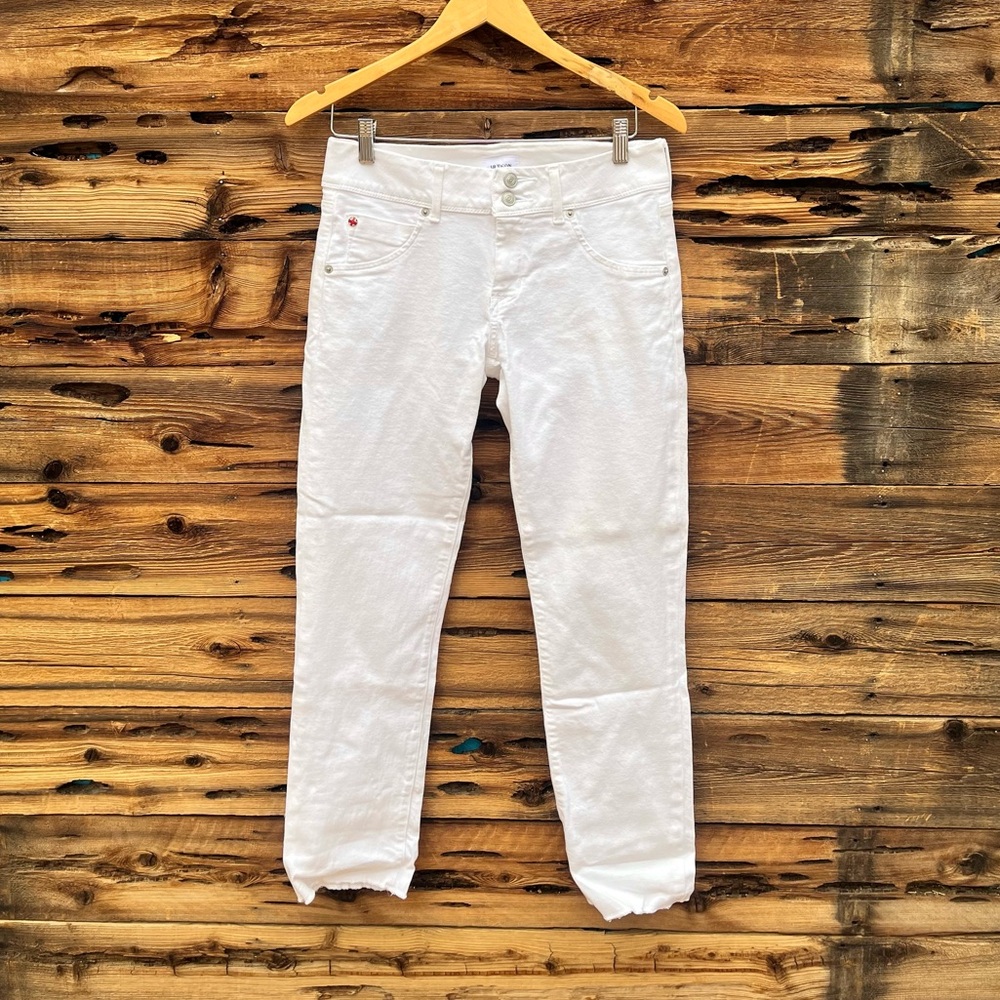 HUDSON | White Skinny Jeans Raw Hem 28